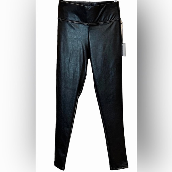 1 State Vegan Faux-Leather Classic Black High Waist Leggings Size Small - Picture 4 of 7